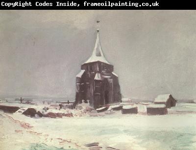 Vincent Van Gogh The old Cemetery Tower at Nuenen in thte Snow (nn040